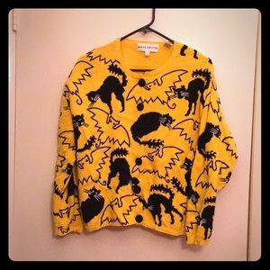 Yellow and black Halloween sweater